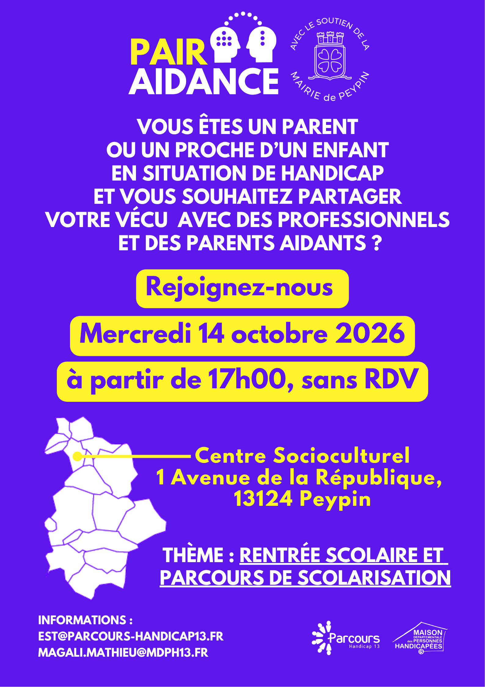 Evénement PAIR AIDANCE – 14 octobre 2026 – PEYPIN 13124